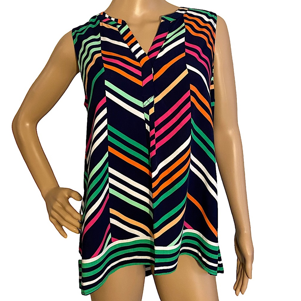 🆕 CROWN & IVY  | STRIPED SLEEVELESS TOP  SZ PL